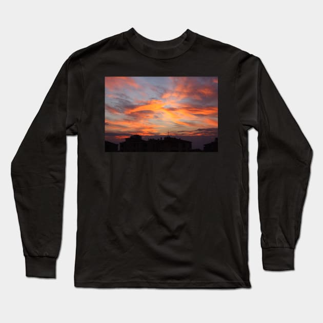 City Sunset Photography Long Sleeve T-Shirt by kerimeart